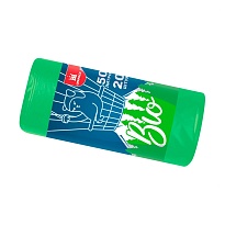 Мешки для мусора 50 л, биоразлагаемые, зеленые, в рулоне 20 шт., ПНД, 9 мкм, 640х540 мм, БИО, МБ2134 (МНБ 50-20ж) в Кинешму