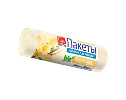 Мешки для мусора 60 л, ароматизированные, Ваниль, бежевые, в рулоне 20 шт., ПНД, 9 мкм, 650х550 мм, GRIFON Aroma, 101-023 V в Кинешму