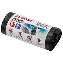 Мешки для мусора 20 л, черные, в рулоне 30 шт., ПНД, 8 мкм, 500х450 мм, LAIMA, 601376 в Кинешму