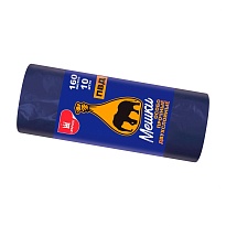 Мешки для мусора 160 л, синие, рулон 10 шт., ПВД, 35 мкм, 1100х900 мм, Уфа Пак, МВ1755 (МВ 160-10ср) в Кинешму