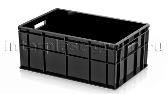 Ящик для молока, мяса, овощей и фруктов сплошной усиленный черный в Кинешму Ящик для молока, мяса, овощей и фруктов сплошной усиленный черный в Кинешму