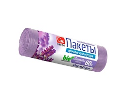 Мешки для мусора 60 л, ароматизированные, Лаванда, сиреневые, в рулоне 20 шт., ПНД, 9 мкм, 650х550 мм, GRIFON Aroma, 101-023 La в Кинешму