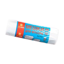 Мешки для мусора 120 л, белые, рулон 10 шт., ПНД, 12 мкм, 1100х690 мм, Эконом, МЭ2622 (МНЭ 120-10б) в Кинешму