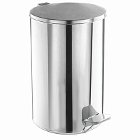 Ведро для мусора с педалью, усиленное, Титан, 20 л, кольцо под мешок, нержавеющая сталь, хром в Кинешму Ведро для мусора с педалью, усиленное, Титан, 20 л, кольцо под мешок, нержавеющая сталь, хром в Кинешму