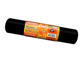 Мешки для мусора 180 л, ароматизированные, черные, в рулоне 10 шт., ПВД, 80 мкм, 1100х930 мм, EXPORT, exp18010142 в Кинешму