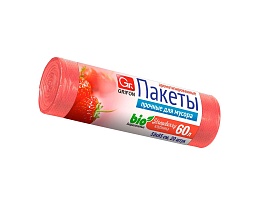 Мешки для мусора 60 л, ароматизированные, Клубника, красные, в рулоне 20 шт., ПНД, 9 мкм, 650х550 мм, GRIFON Aroma, 101-023 K в Кинешму