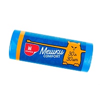 Мешки для мусора 30 л, синие, в рулоне 30 шт., ПНД, 7 мкм, 560х480 мм, Comfort, М0031 (МН 30-30с) в Кинешму Мешки для мусора 30 л, синие, в рулоне 30 шт., ПНД, 7 мкм, 560х480 мм, Comfort, М0031 (МН 30-30с) в Кинешму