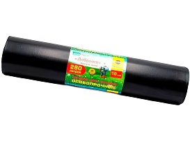 Мешки для мусора 280 л, ароматизированные, черные, в рулоне 10 шт., ПВД 110 мкм, 1400х930 мм, Добрыня, Dob28010black в Кинешму