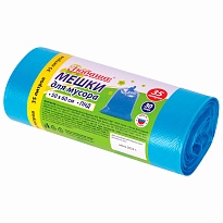 Мешки для мусора 35 л, синие, в рулоне 30 шт., ПНД, 10 мкм, 600х500 мм, Любаша, 608091 в Кинешму