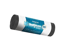 Мешки для мусора 120 л, черные, в рулоне 10 шт., ПНД, 14 мкм, 1100х700 мм, SIBIRSKAYA, 101-008 S в Кинешму