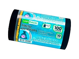 Мешки для мусора 100 л, черные, в рулоне 10 шт., ПВД, 70 мкм, 1000х600 мм, PREMIUM+, 1001076 в Кинешму