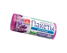 Мешки для мусора 30 л, ароматизированные, Лаванда, сиреневые, в рулоне 20 шт., ПНД, 9 мкм, 560х530 мм, GRIFON Aroma, 101-020 La в Кинешму